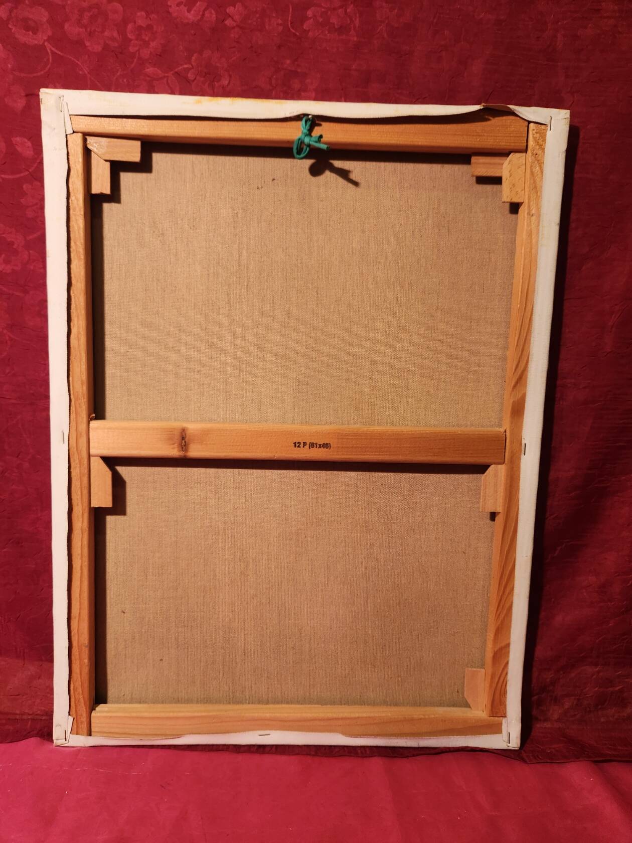 Oil painting on canvas Provençal landscape Village around its bell tower