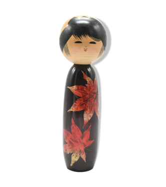 Poupée Kokeshi Japonaise - Peinte à La Main - Hauteur 5 Cm - Violet - Décoration Ou Cadeau