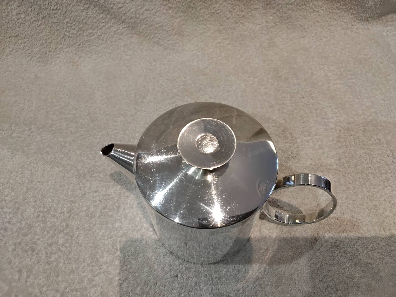 Silver metal teapot silversmith Christofle model Mercury Sabattini