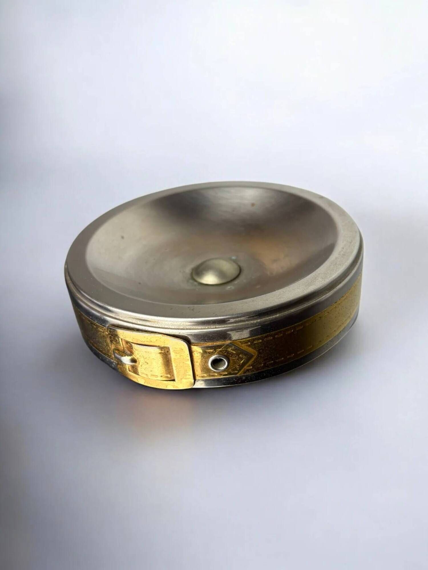 Maria Pergay's style belt buckle ashtray, France, 1970s