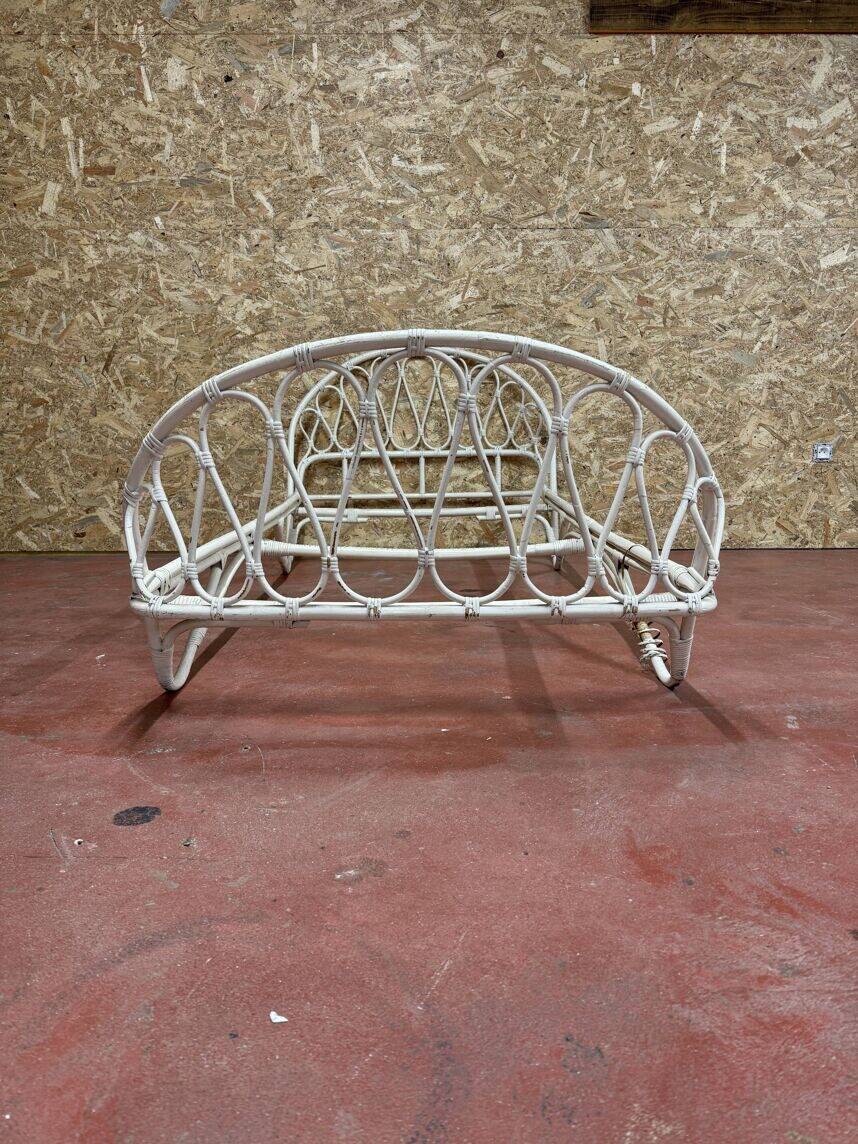 Vintage rattan bed - 1960s
