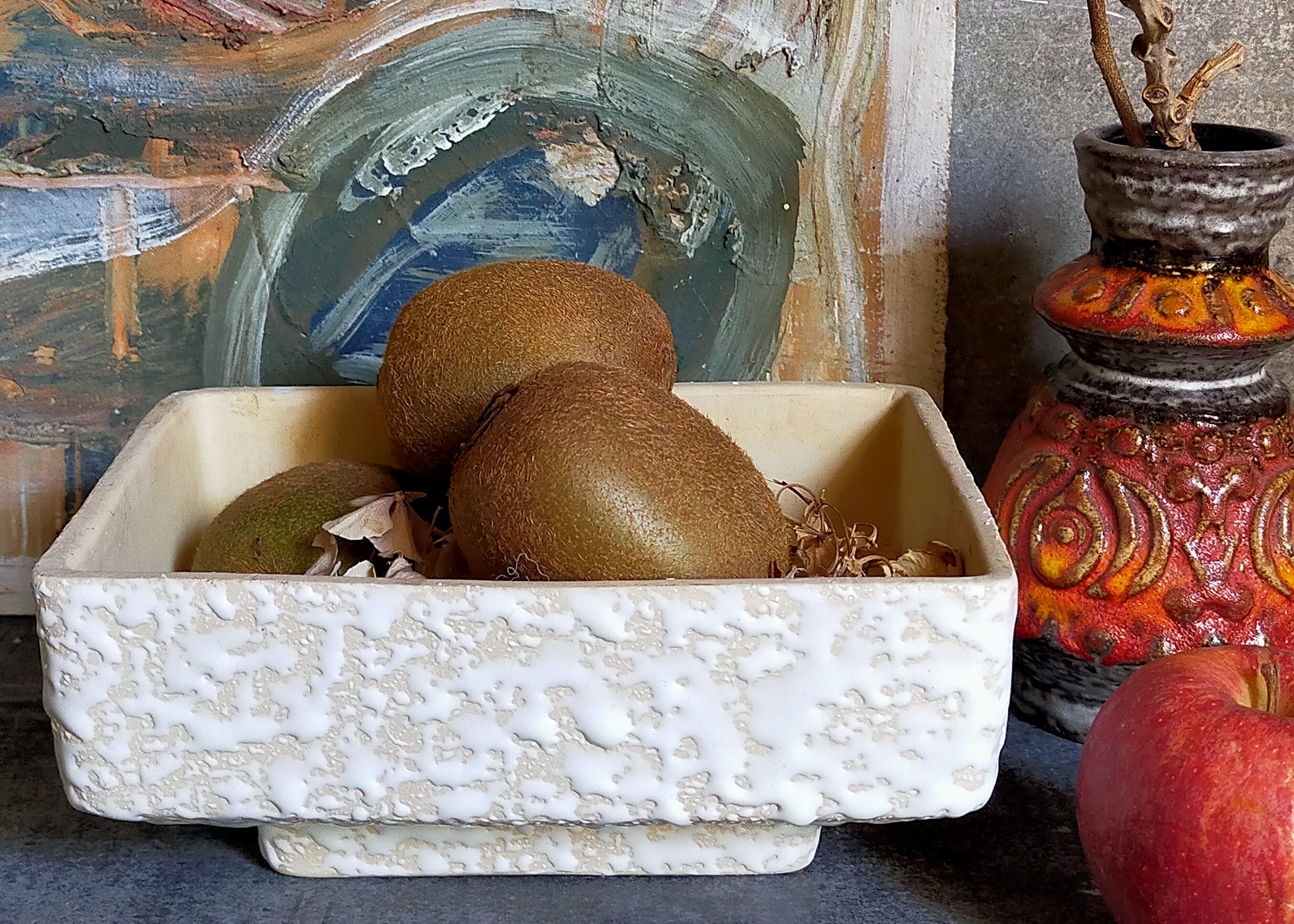 Ceramic cactus pot veter, west-germany model n° 64 with white foam