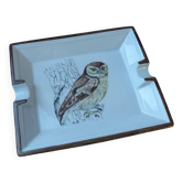 Vide Poche en Céramique Coupelle Rangement Décor Oiseau Chouette Peint à la Main