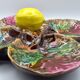 Vintage Vallauris A.M. plate – quadrilobed enamelled bowl with lemon – 50s