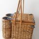 Vintage rattan picnic basket