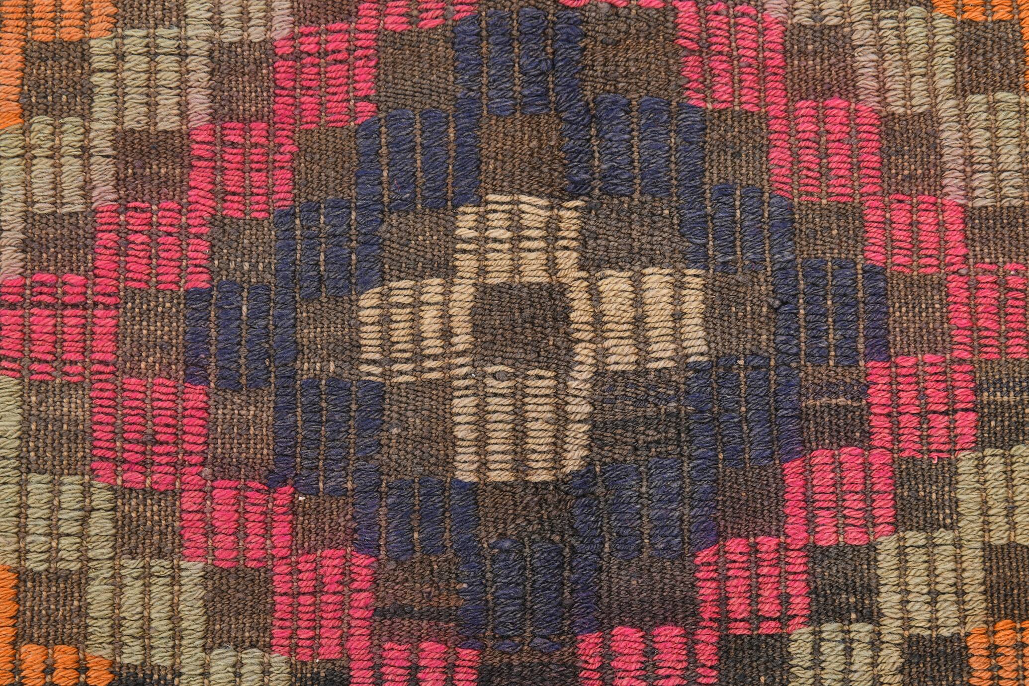 5x7 Bohemian Handmade Turkish Vintage Kilim Rug, 171x225Cm