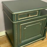 Pair of art-deco bedside tables in painted wood