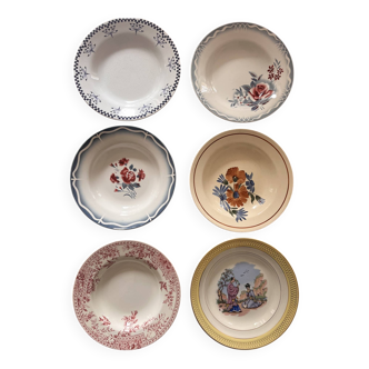 Mismatched antique plates