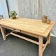 Raw wood farmhouse table