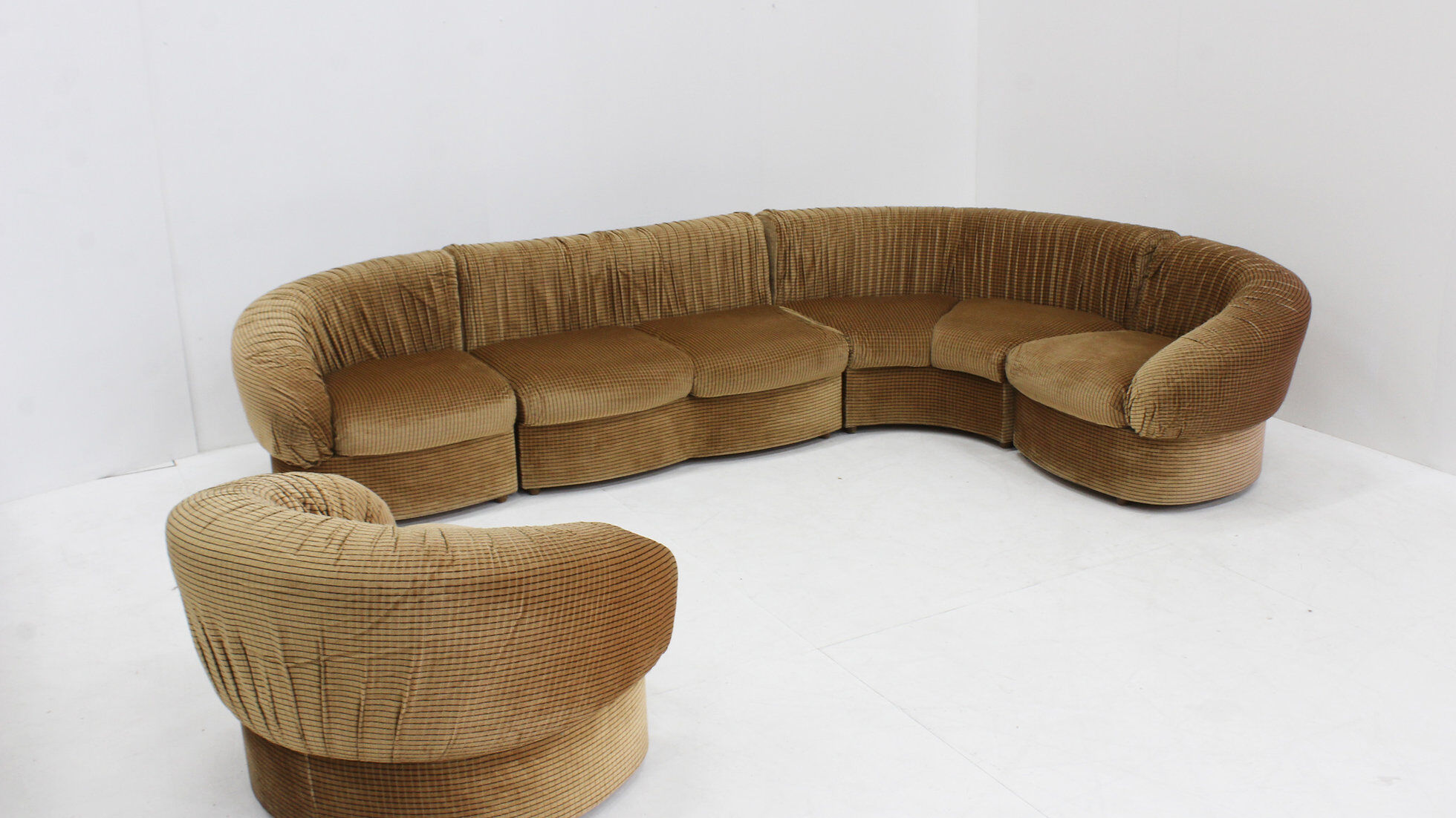 Vintage Italian curved modular sofa 1970s
