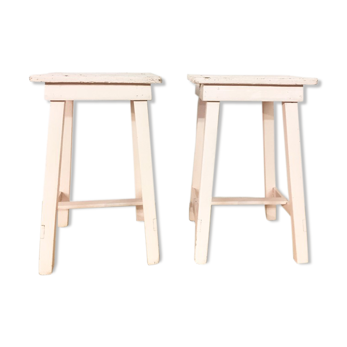 Vintage pink farm stools, 1960