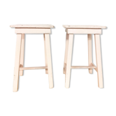 Lot de 2 tabourets de ferme rose vintage, 1960