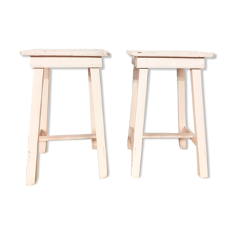 Vintage pink farm stools, 1960