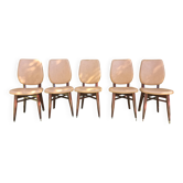 Lot de 5 chaises vintage des années 50