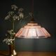 suspension vintage art deco lampshade in frosted pink glass