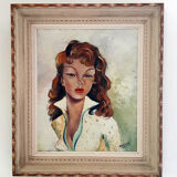 Portrait of a beautiful redhead pin-up