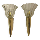 Appliques en verre de Murano, ensemble de 2