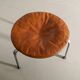 Pair of Danish "PK-33" Brown Leather Stools by Poul Kjaerholm, 1960s