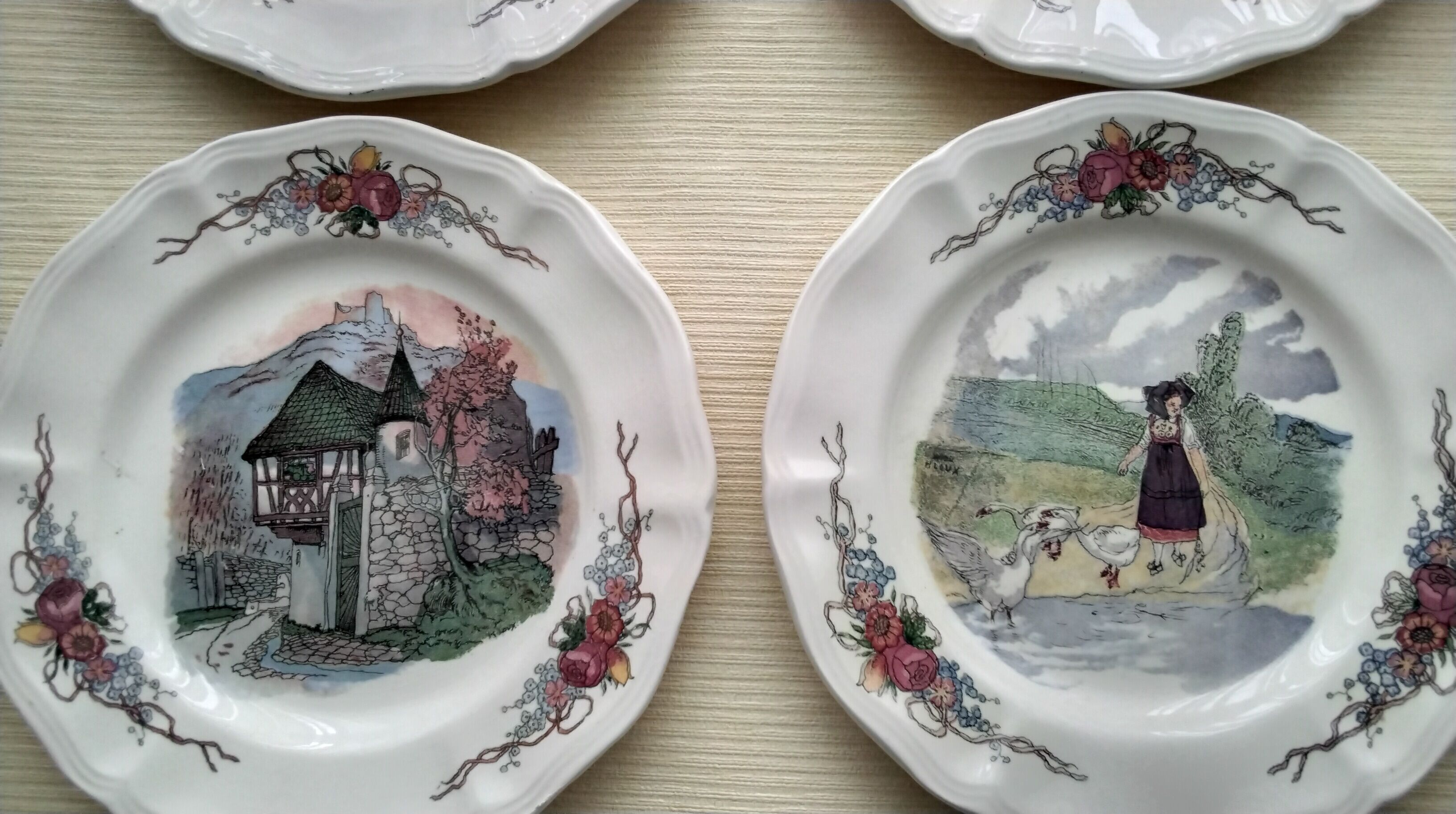 Set of 6 dessert plates in Sarreguemines model Obernai