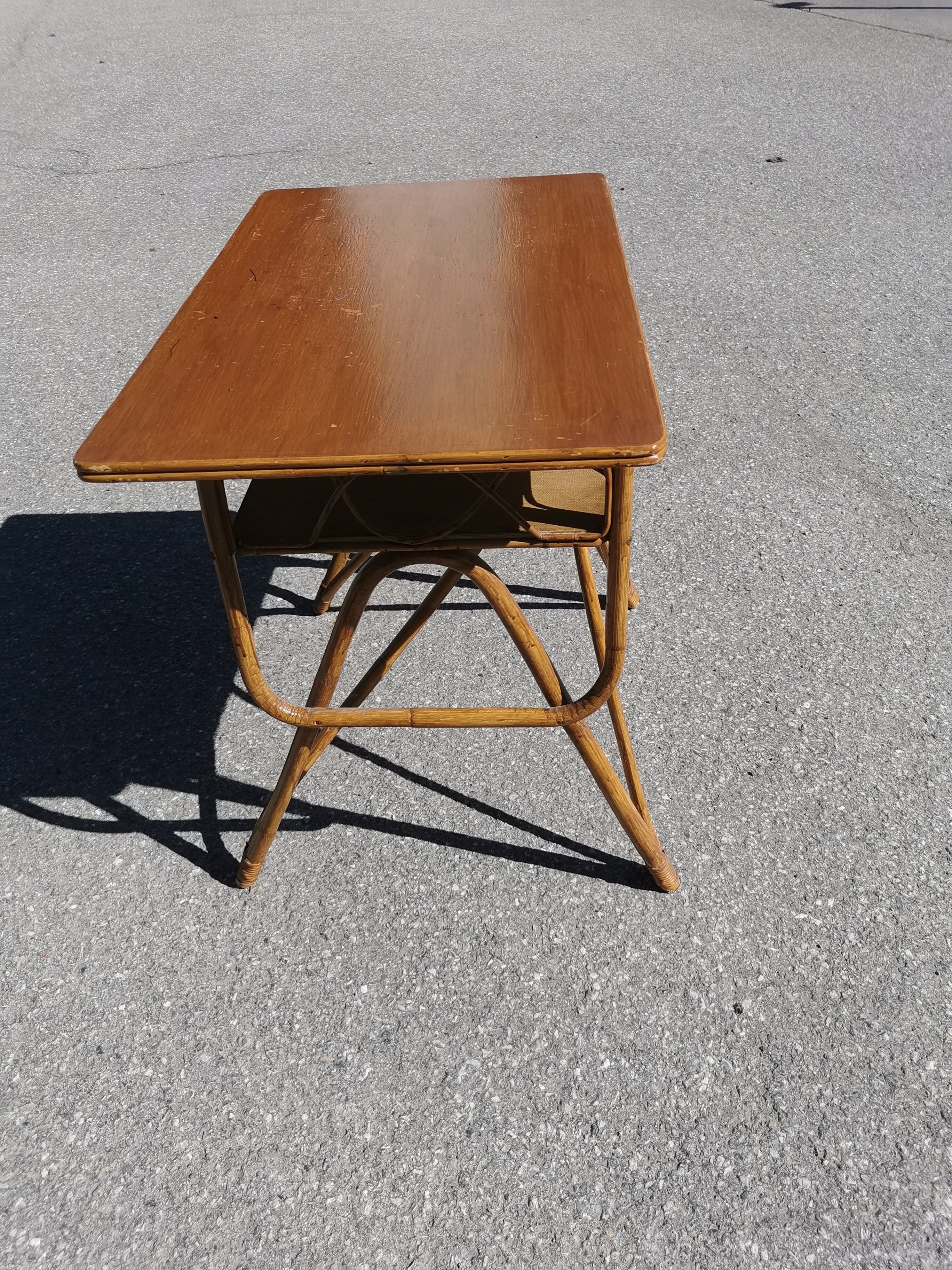Rattan and vintage bamboo desk