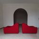 Pair of chromatic swivel armchairs by Kwok Hoi Chan, Steiner