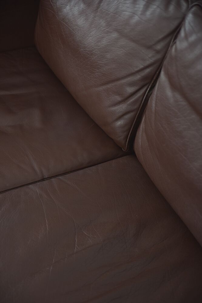Set of 2 scandinavian leather sofas, 1970ss