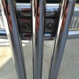 Coffee table in chrome steel and smokes glass 1970