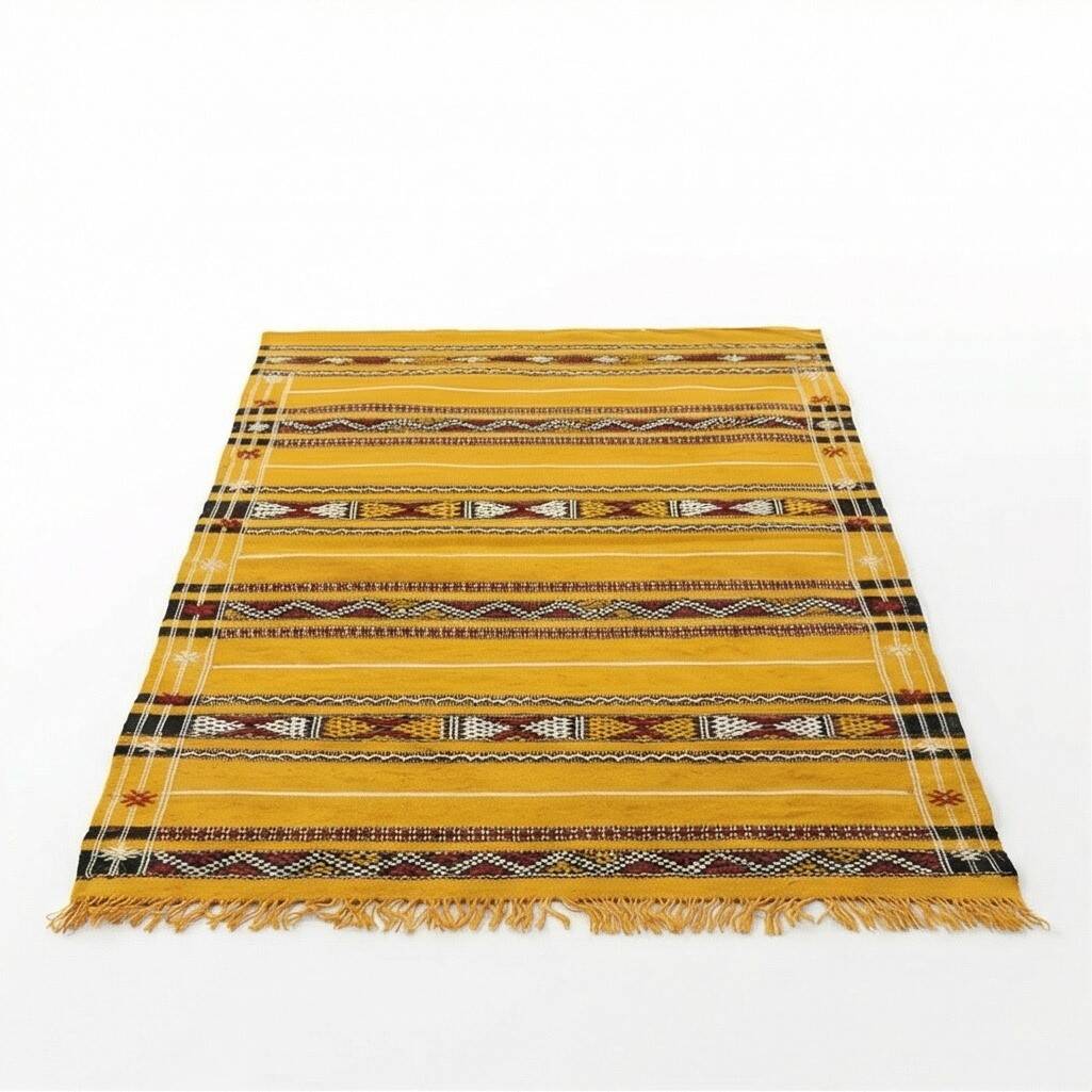 Tapis berbère jaune ethnique