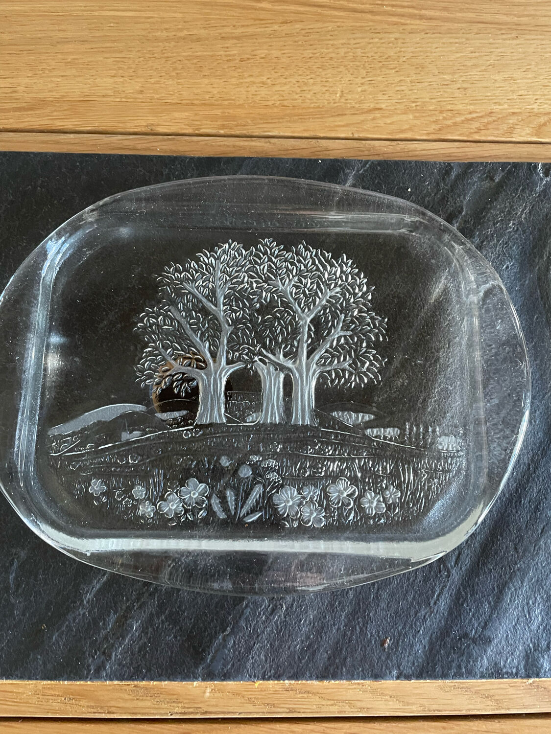 Glass butter dish