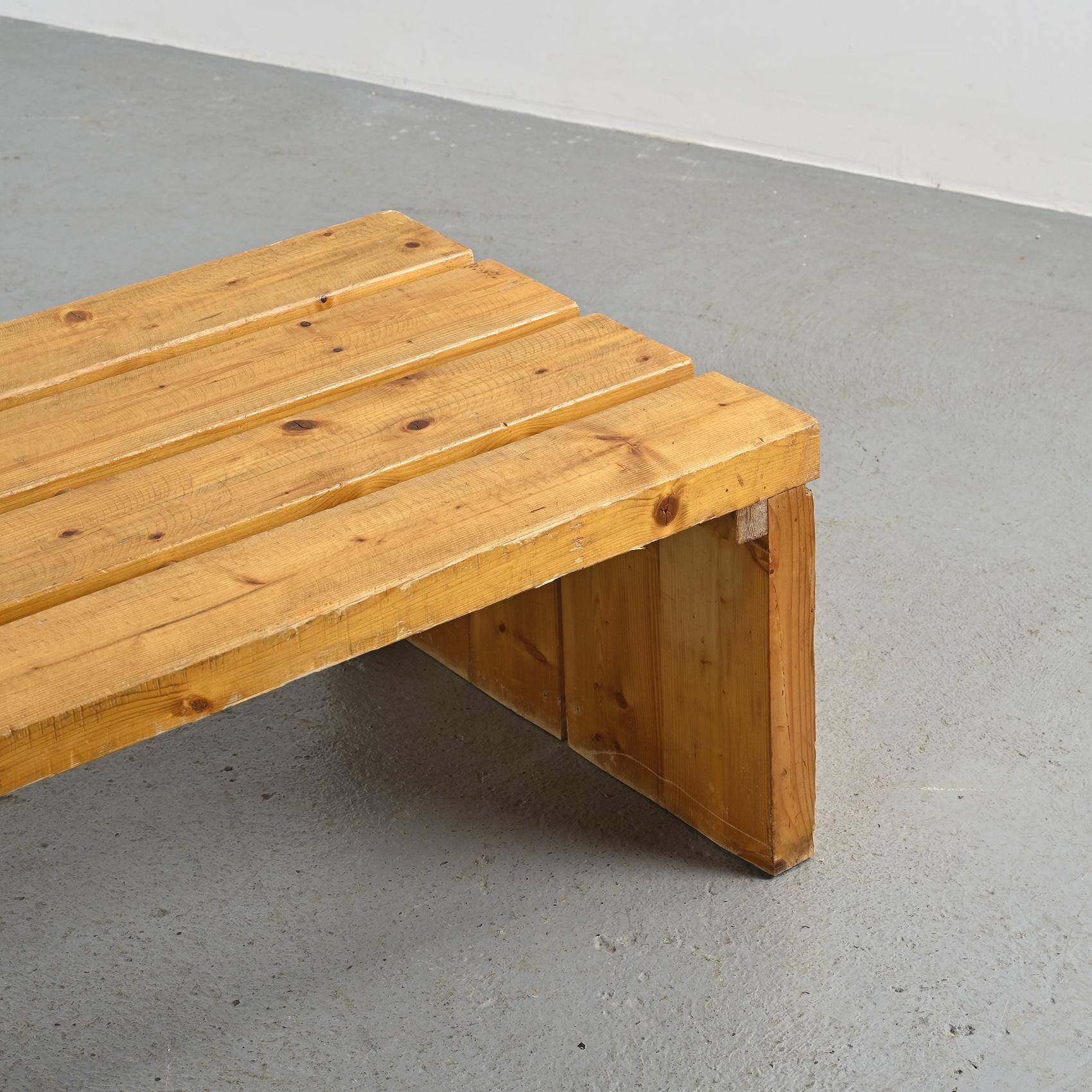 Large bench of Les Arcs by Charlotte Perriand, 1985