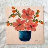 Oil on canvas, Peachy arrangement