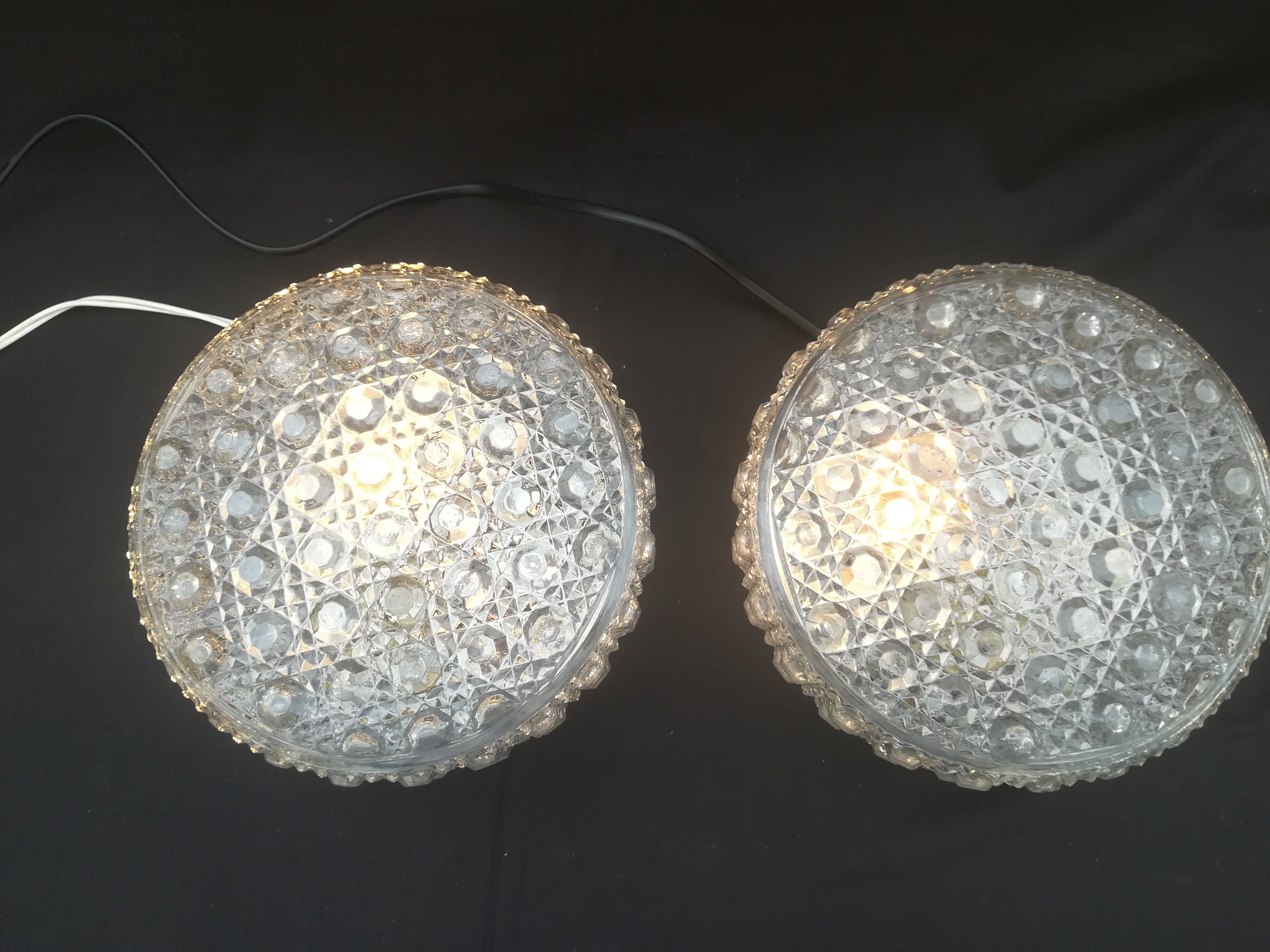 Pair of round ceiling lights