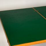 TABLE DE BRIDGE A SYSTEME 1960 CHENE CLEAR GREEN FABRIC