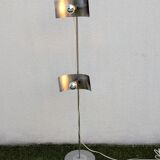 Lampadaire vintage métal brossé – années 70 – style Disderot / Reggian