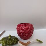 Raspberry slip sugar bowl