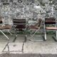 Set of 4 brown velvet zigzag chairs 1970