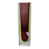 Brown and yellow cubic sommerso vase by seguso, murano, italy, 1970