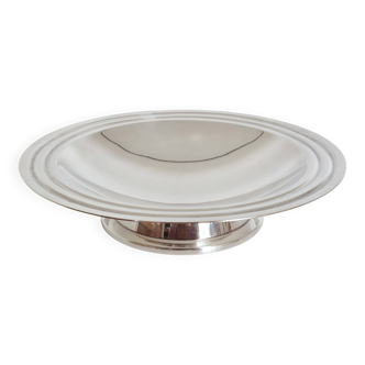 Dish on a silver-plated metal pedestal Christofle, made in France, compote dish.
