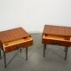 Italian nightstands in teak with brass details, circa 1970