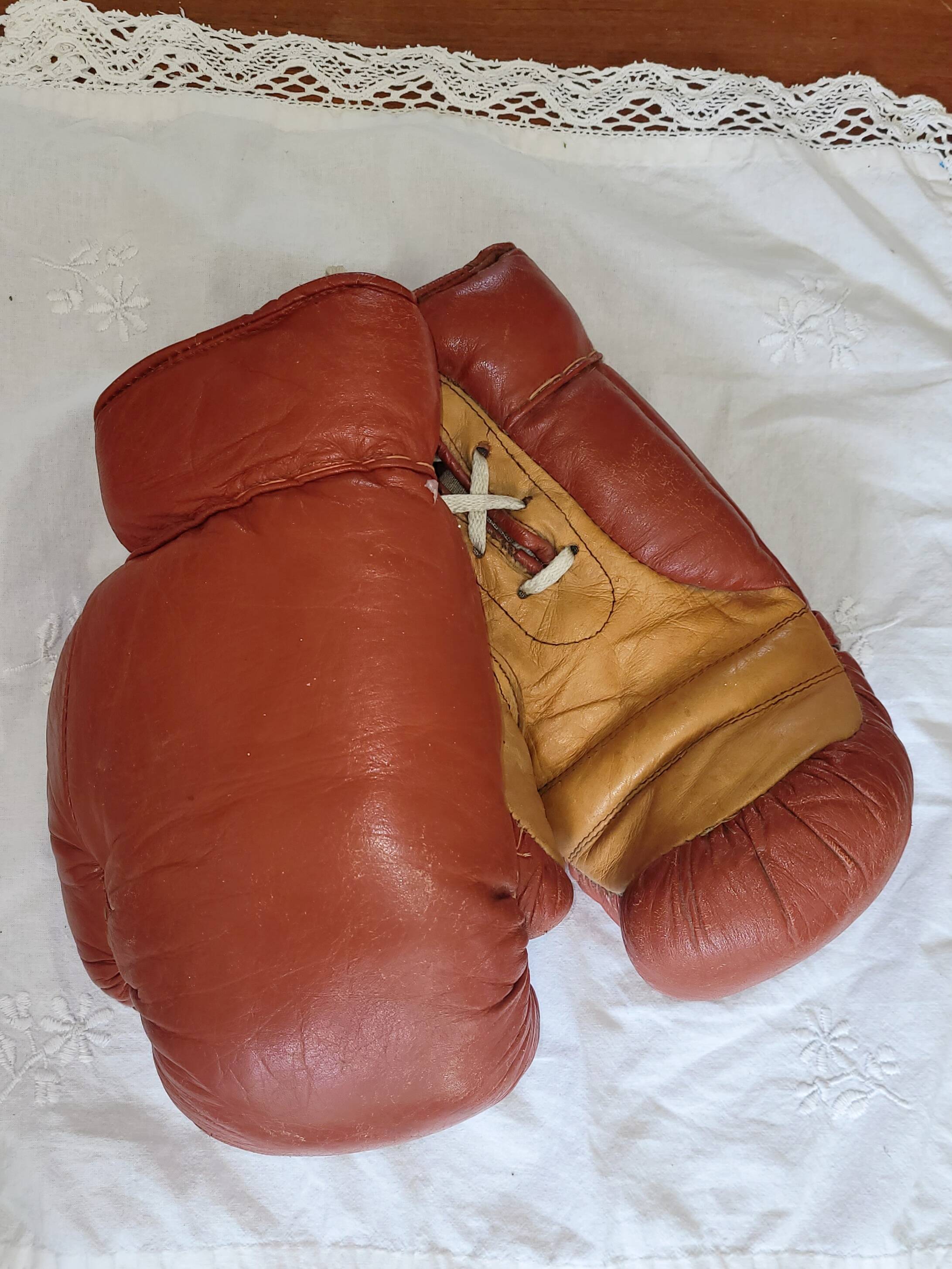 gants de boxe cuir - vintage