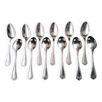 12 silver metal teaspoons Ercuis Sully model