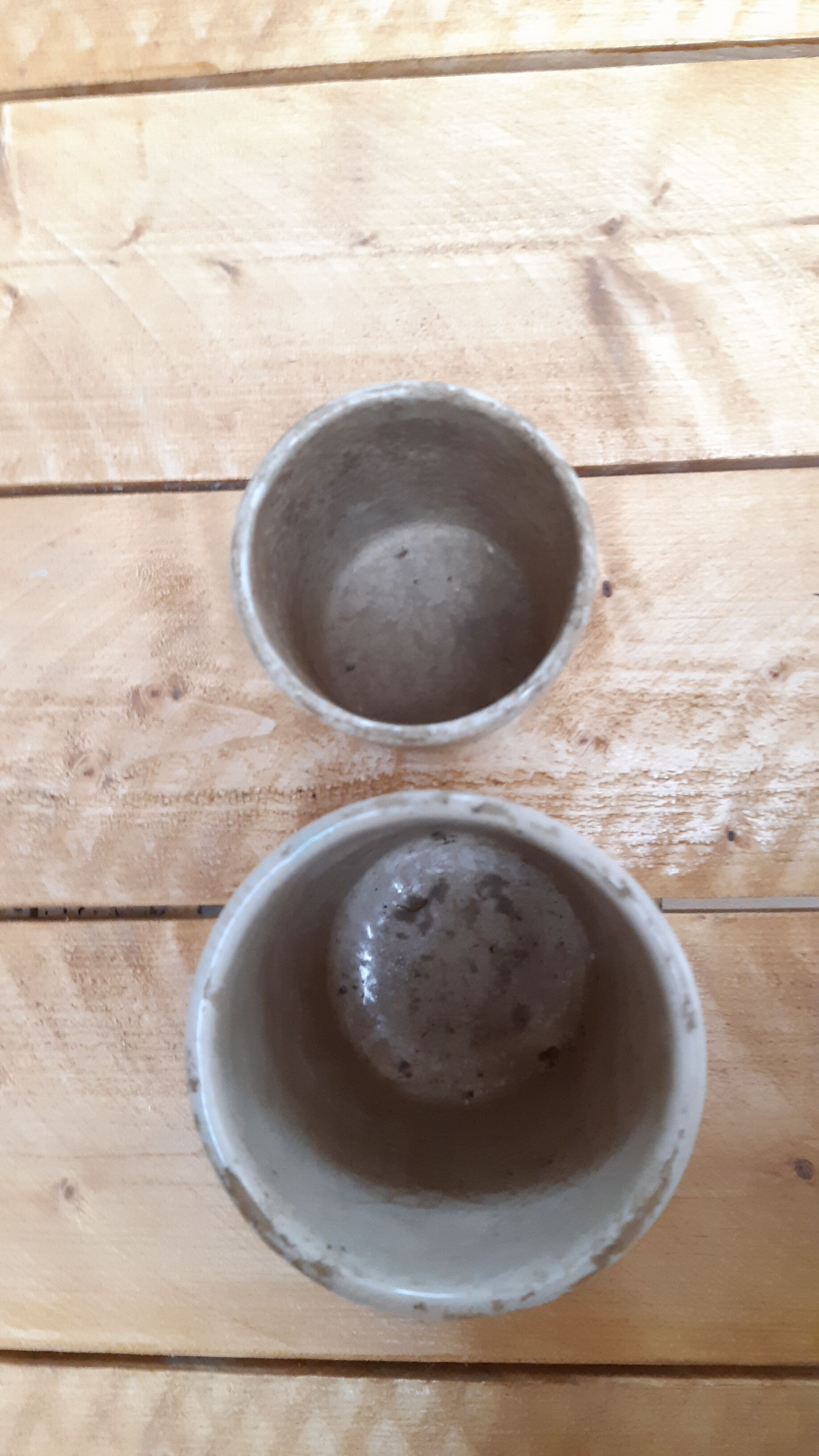 Duo of sandstone jam jars