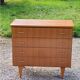 Vintage chest of drawers from the 50s/60s in golden mahogany 4 drawers feet bobbin