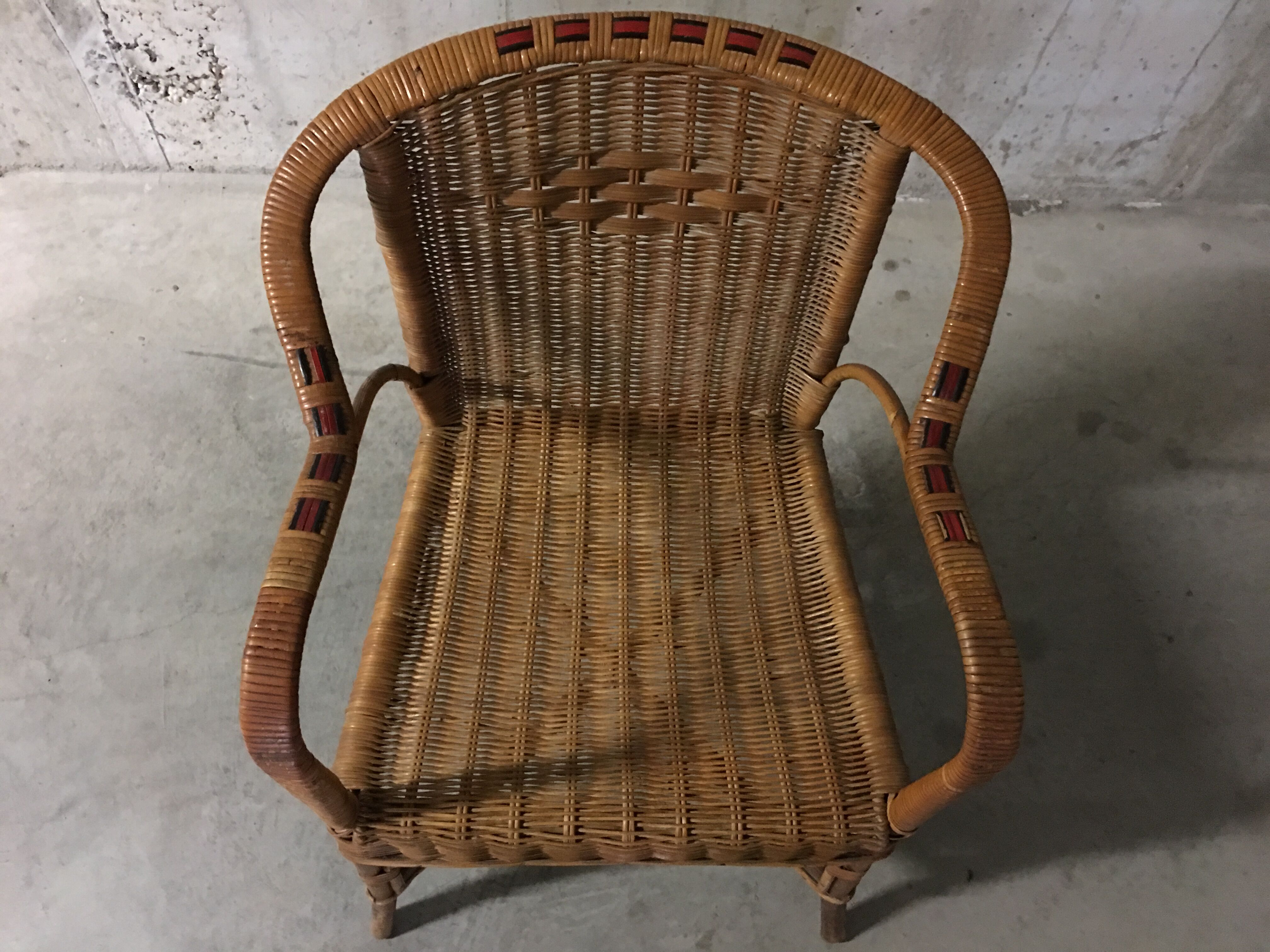 Rattan armchair 60s