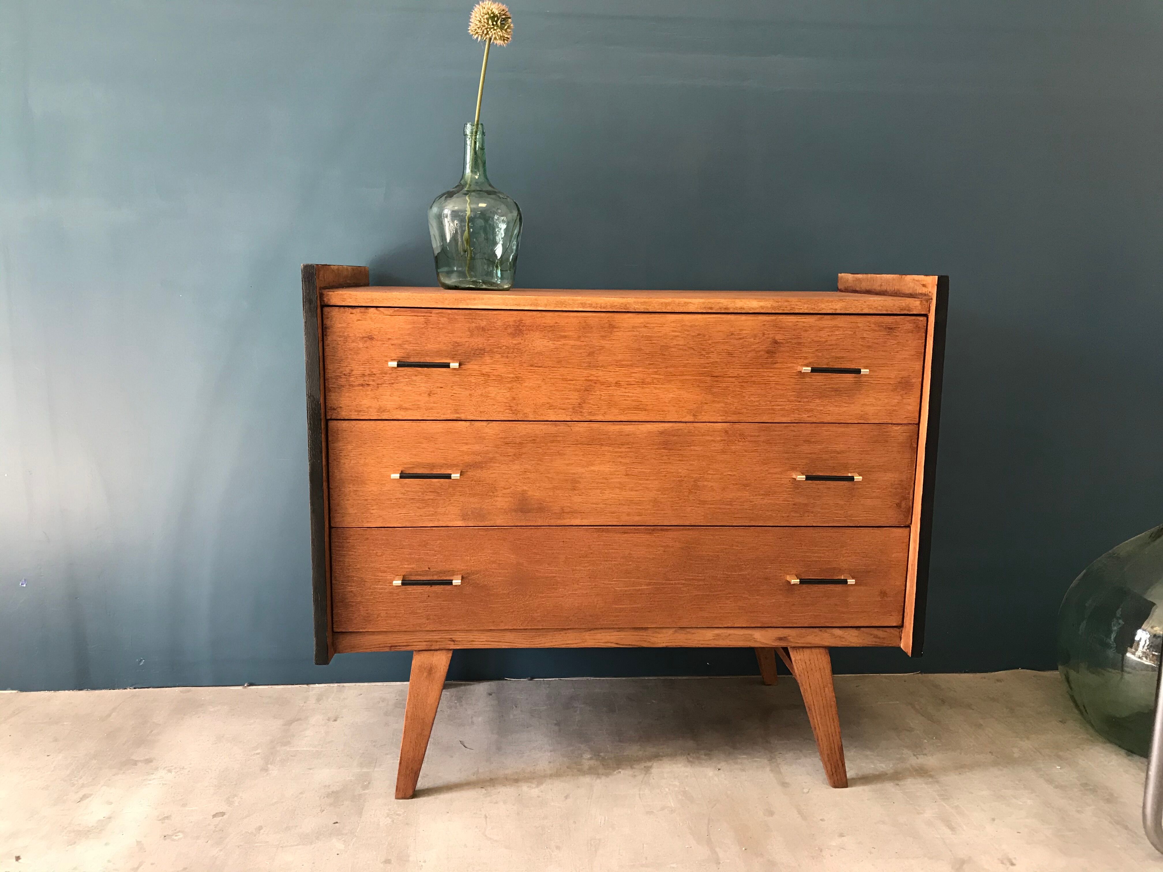 Vintage chest of drawers with compass feet