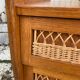 Commode en rotin et bois vintage