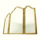 Vintage Triptych Mirror Gold Leaf Gilded Hollywood Regency 86cm