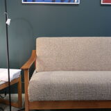 Scandinavian daybed of the 60s wood and fabric