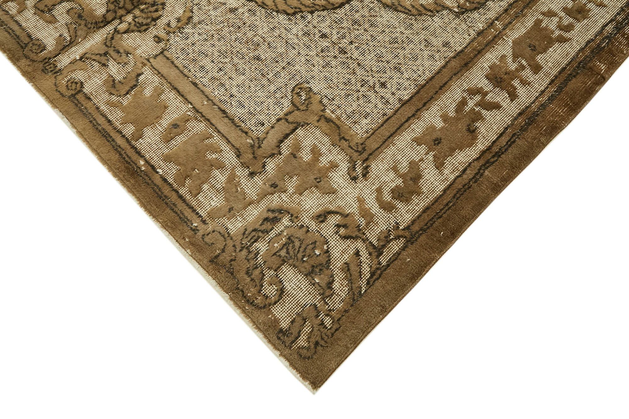 Hand-knotted vintage oriental 1980s 174 x 292 cm brown rug