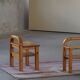 Pair of Mid Century Brutalist Night Stands in Solid Pine, 1970s, Made in Sweden